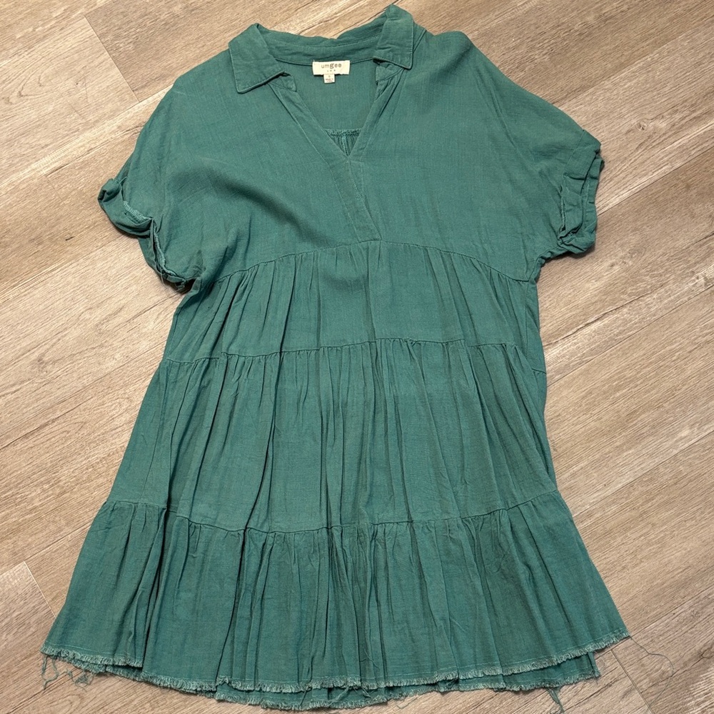 Umgee Teal Mini Dress